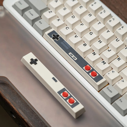 Retro Gamepad Keycap 6.25u Spacebar – Artisan ABS Keycap for MX Switches, Black & White for Mechanical Gaming Keyboards