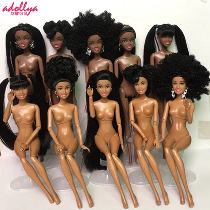 Adollya 32cm 1/6 African Doll — 10-Joint Movable Black American BJD Doll with Makeup, Toy for Girls & Kids Gifts