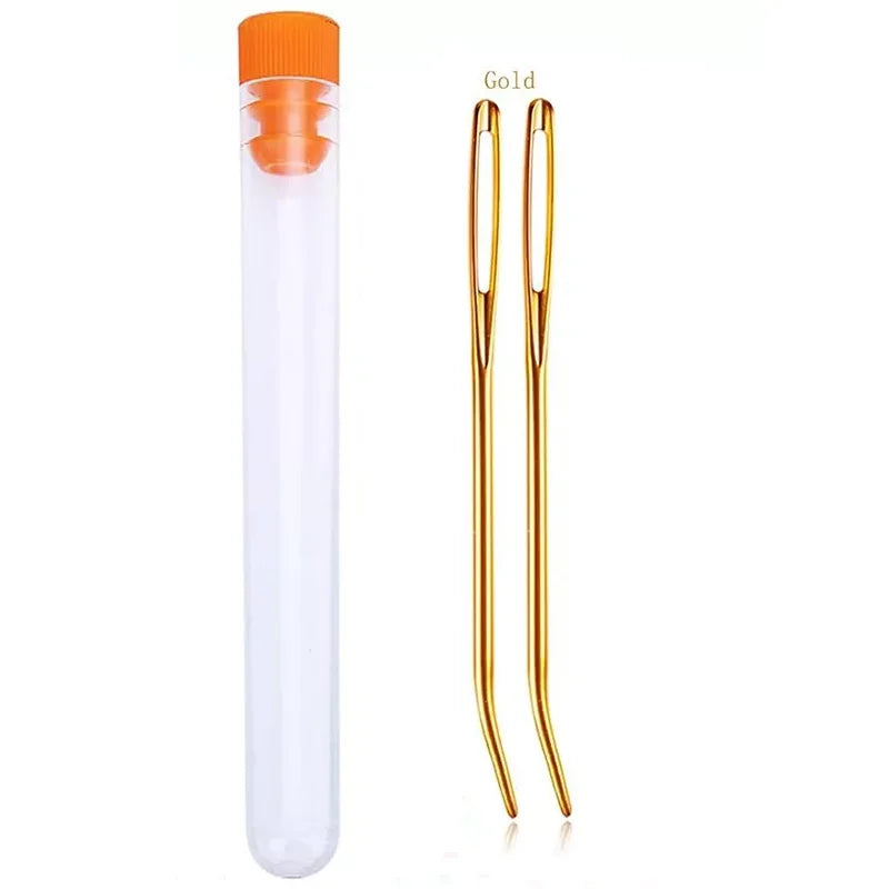 Knitting Yarn Needle Set – Bent Tip Tapestry Needles, Large Eye Blunt Needles for Hand Sewing, Knitting & Crochet