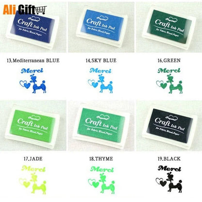 15 Colors Oil Based Ink Pad: Handmade DIY Craft Inkpad for Rubber Stamps, Fabric, Wood, Paper - Scrapbooking Finger Paint for Wedding