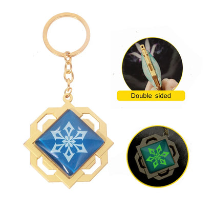 Genshin Impact Venti Eye Keychain 1:1 – Luminous Anime Cosplay Key Ring Backpack Pendant Gaming Accessories Gift