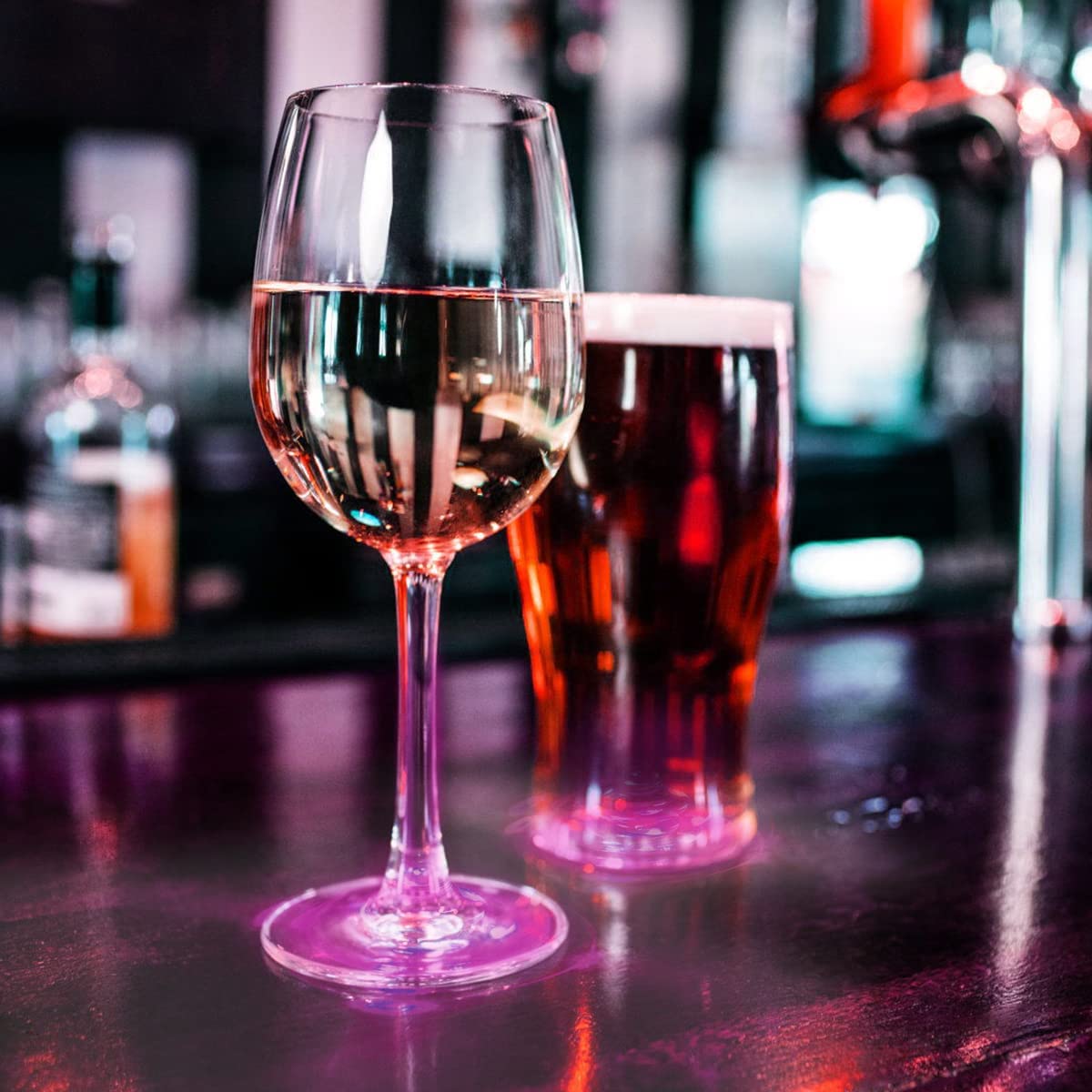 100-Pack LED Tableware Mats & Luminous Cup Stickers — Colorful Flashing Bottle Coasters for Bar, Stall, and Party Lighting