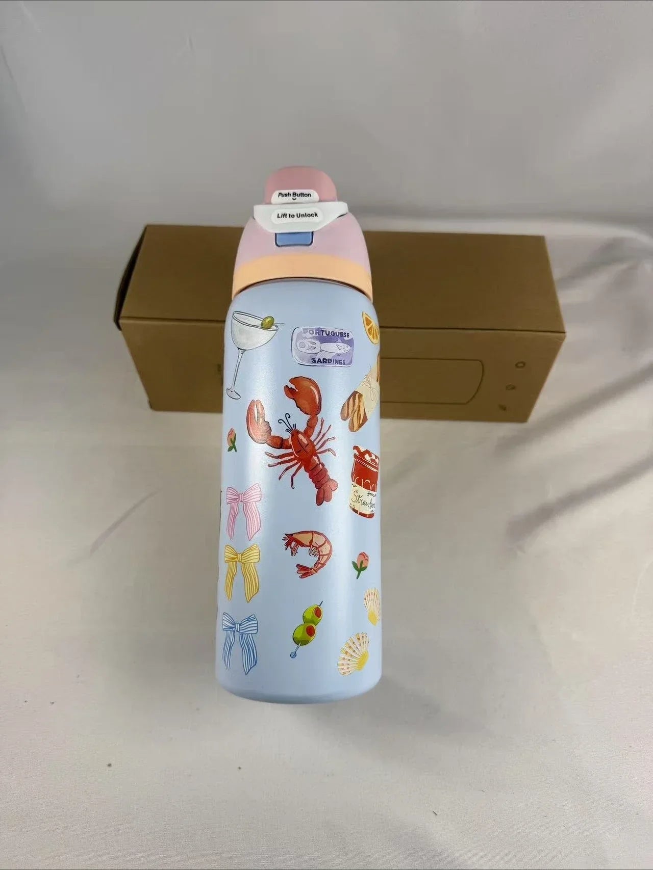 32oz & 24oz One-Touch Pop-Up Sports Water Bottle — Vacuum Insulated Tumbler with Straw & Spout, Leakproof for Outdoor and Gym Use