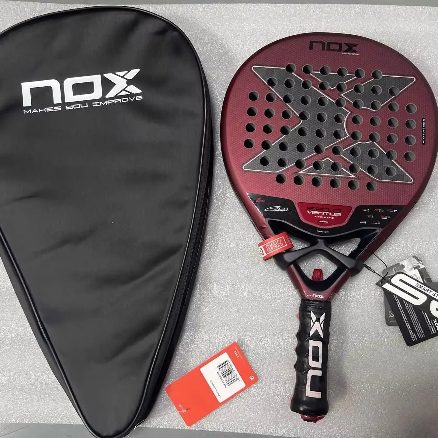 NOX Padel Tennis Racket - Carbon Fiber Diamond-Shaped EVA Sports Racquet
