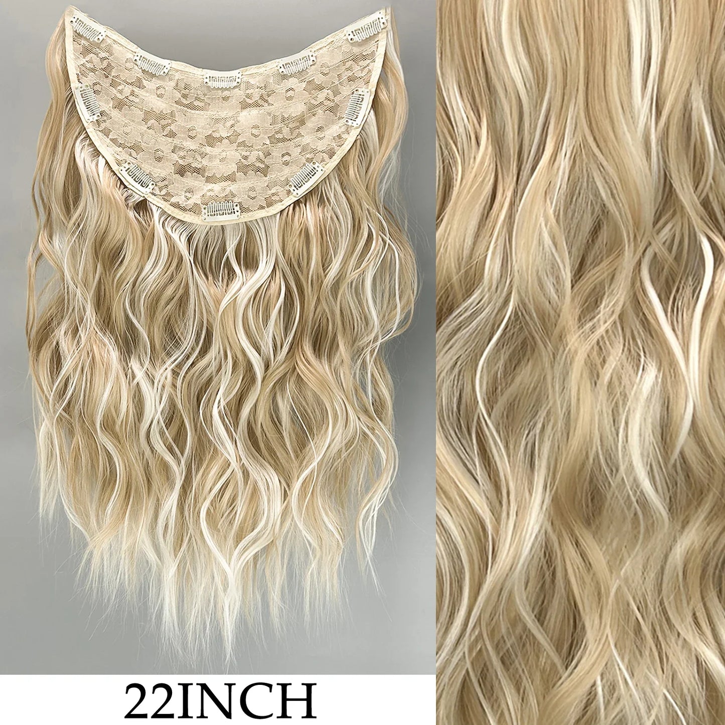 Women’s 7Pcs Hair Extensions with 16 Clips – Natural Black Straight Ombre Hairpiece