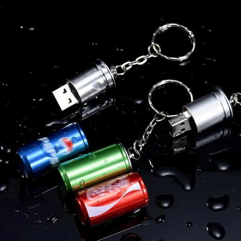 Coke Can USB Flash Drive with Keychain – 8GB/16GB/32GB/64GB Portable Memory Stick