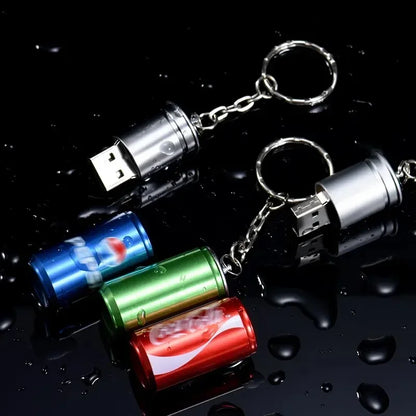 Coke Can USB Flash Drive with Keychain – 8GB/16GB/32GB/64GB Portable Memory Stick