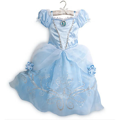 2026 Girls Princess Costume Dress - Elsa, Anna, Snow White, Aurora, Moana, Rapunzel, Mermaid & Belle Carnival Cosplay Party Outfit