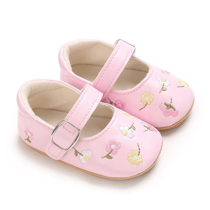 Baby Girl Princess Pre-Walker Shoes - Breathable Flower Bow Soft Sole Casual Sports Footwear 0–1 Year
