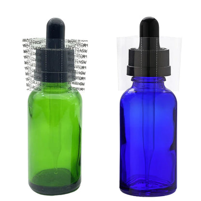 500PCS Shrink Bands 45x30mm – Printed & Clear Perforated Heat Shrink Wrap for Bottle Caps, Fits 3/4" to 1" Diameter