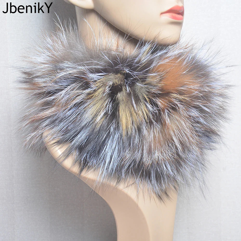 2025 Real Fox Fur Scarf and Headband – Luxury Winter Neck Warmer for Women, 100% Natural Fur, Elastic Ring Muffler