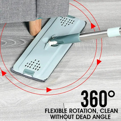 Hand-Free Wringing Flat Squeeze Mop with Bucket: Microfiber Mop Pads for Wet or Dry Usage on Hardwood Laminate Floors