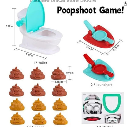 Funny Poop Toilet Shooting Game - Interactive Catapult Prank Toy for Kids, Adults, Parties & Birthday Gifts