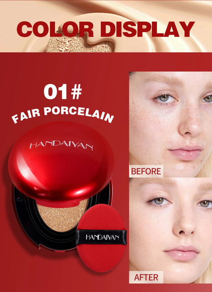BB Cream Air Cushion Foundation - Full Coverage, Waterproof & Long-Lasting Brightening Makeup for Women - Korean Cosmetics