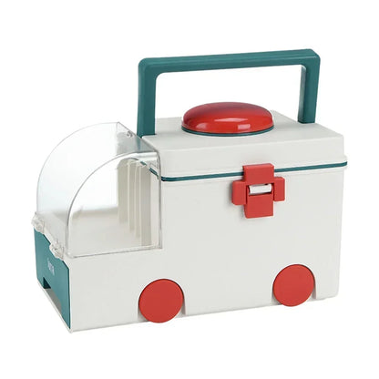 Portable Ambulance Medicine Box – Large Capacity Household Medical Storage & Classification Organizer