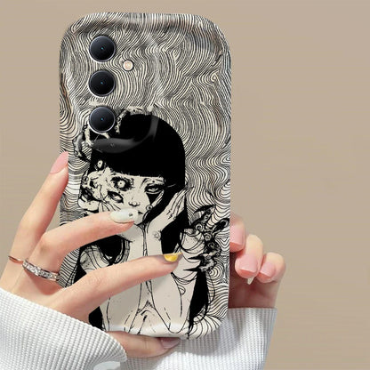 Junji Ito Horror Comics 3D Wave Phone Case for Samsung Galaxy A73 / A72 / A71 / A55 / A54 / A53 / A35 / A34 / A33 / A25 / A24 / A23 / A15 / A14 / A13 / A05 / A04 / A03 – Shockproof 4G/5G Protective Cover Anime Design