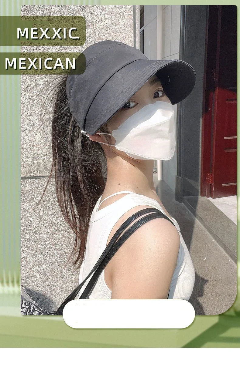 Women’s Quick-Dry Summer Cap – Lightweight Outdoor Visor with Mask Hanger and Sunscreen Protection