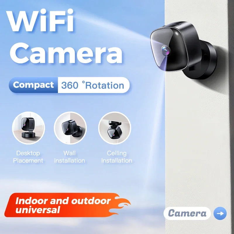 Lenovo 4K HD Rotating WiFi Mini Security Camera – Wireless Smart Home Surveillance with Night Vision