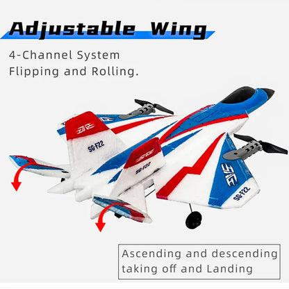 F22 RC Foam Plane – 4-Channel 6G Auto Stabilization with 4K Camera Remote Control Toy