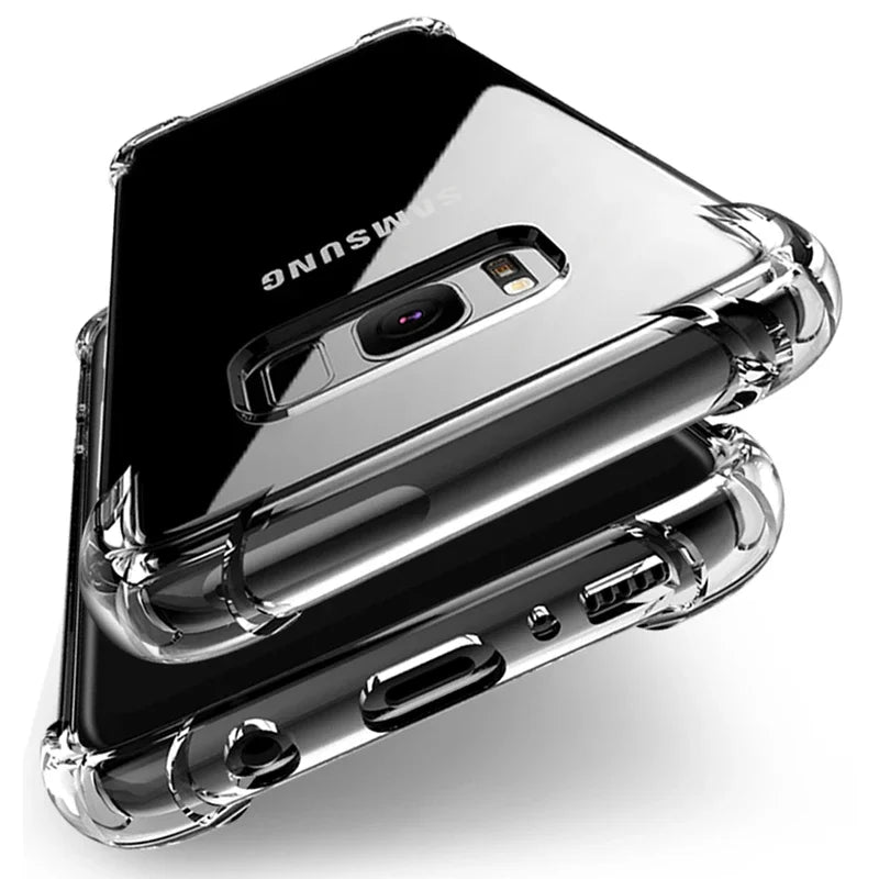 Luxury Transparent Silicone Case for Samsung Galaxy S25/S24/S20 FE/S10/S9/S8 Plus/S10E/Note 8/9/10 Lite – Soft Shockproof Protection