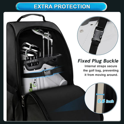 Heavy Duty Golf Travel Bag – 900D Polyester Oxford, Wear-Resistant, Foldable Soft-Sided Case with Zipper & Wheels