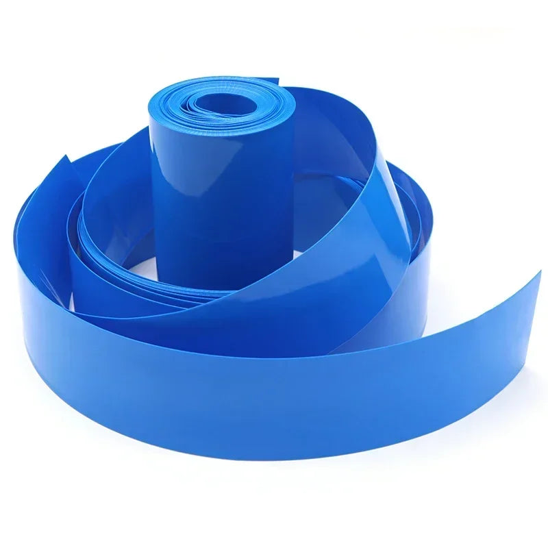 1M/2M/5M 18650 Battery PVC Heat Shrink Tube – 130–500mm Insulated Film Wrap Cable Sleeve for Lithium Battery Packs