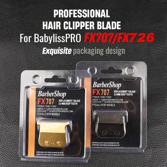 Barbershop FX707 Gold Metal T-Blade – Professional Replacement Blade for Babyliss FX787, FX726, FX787Z Hair Trimmers