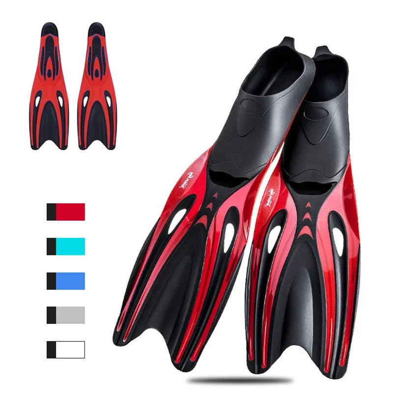 Professional Adult Swimming & Diving Fins – Flexible Non-Slip TPR Rubber Snorkeling Flippers for Water Sports & Beach