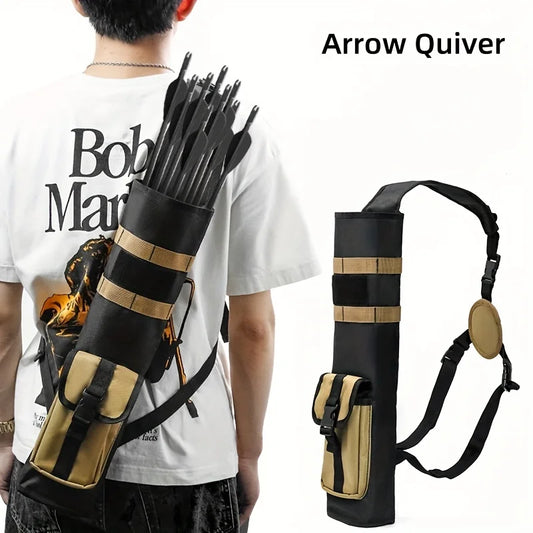 Pskook Lightweight Back Arrow Quiver – Foldable, Compact Hip Bag with Molle System Pocket for Hunting