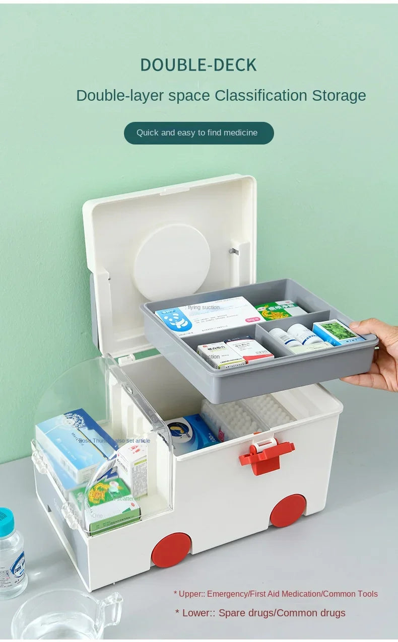 Multifunctional Ambulance Medicine Box – Large Capacity Portable Medical Storage for Household Use