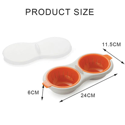 Innovative Double Cup Egg Boiler - Microwave Eggs Poacher & Stock Layer Egg Cooker