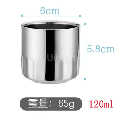 Double-Layer Stainless Steel Scald-Proof Tea & Coffee Mug – Hot Wine Cup Drinkware for Home, Restaurant & Kindergarten Use