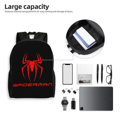 Custom Spider-Man Web Backpack – Water-Resistant School & College Bag for Men and Women