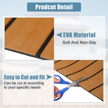 Uxcell EVA Foam Boat Flooring – Teak Foam Decking Marine Yacht Deck Mats (Multiple Sizes)