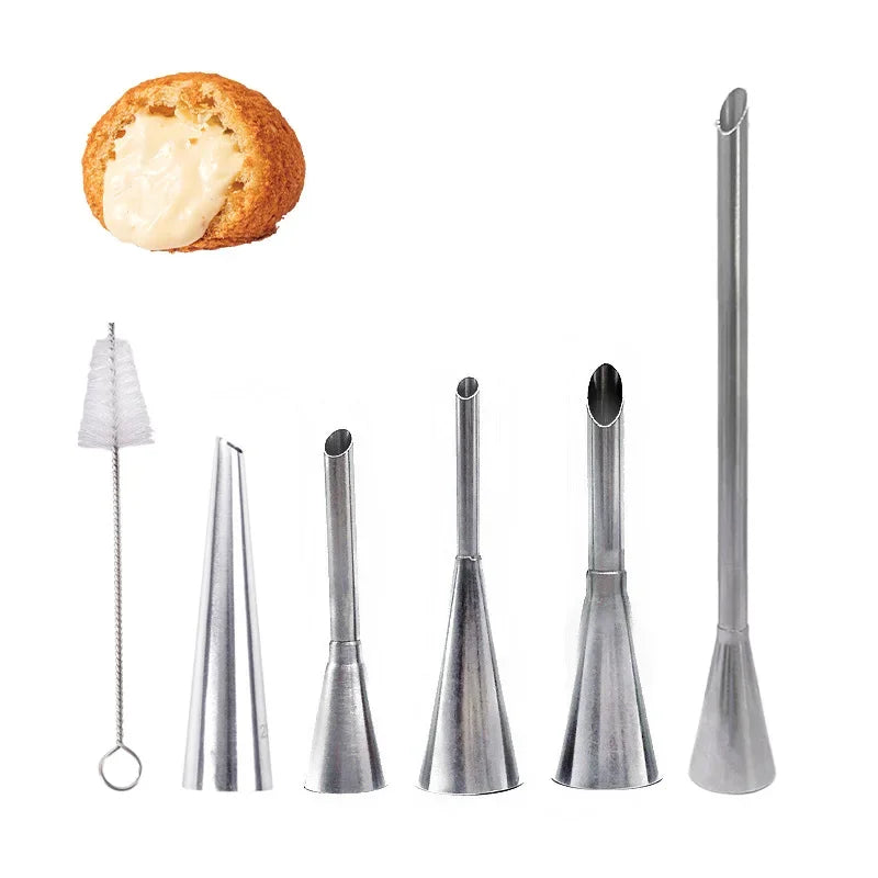 3/5/6Pcs Stainless Steel Cake Icing Piping Nozzles – Cream Tips for DIY Cupcake, Donut & Pastry Baking Decorating Tools