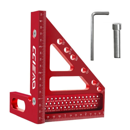 Imperial 3D Multi-Angle Measuring Ruler – 45/90 Degree Aluminum Alloy Woodworking Square Protractor for Engineers & Carpenters