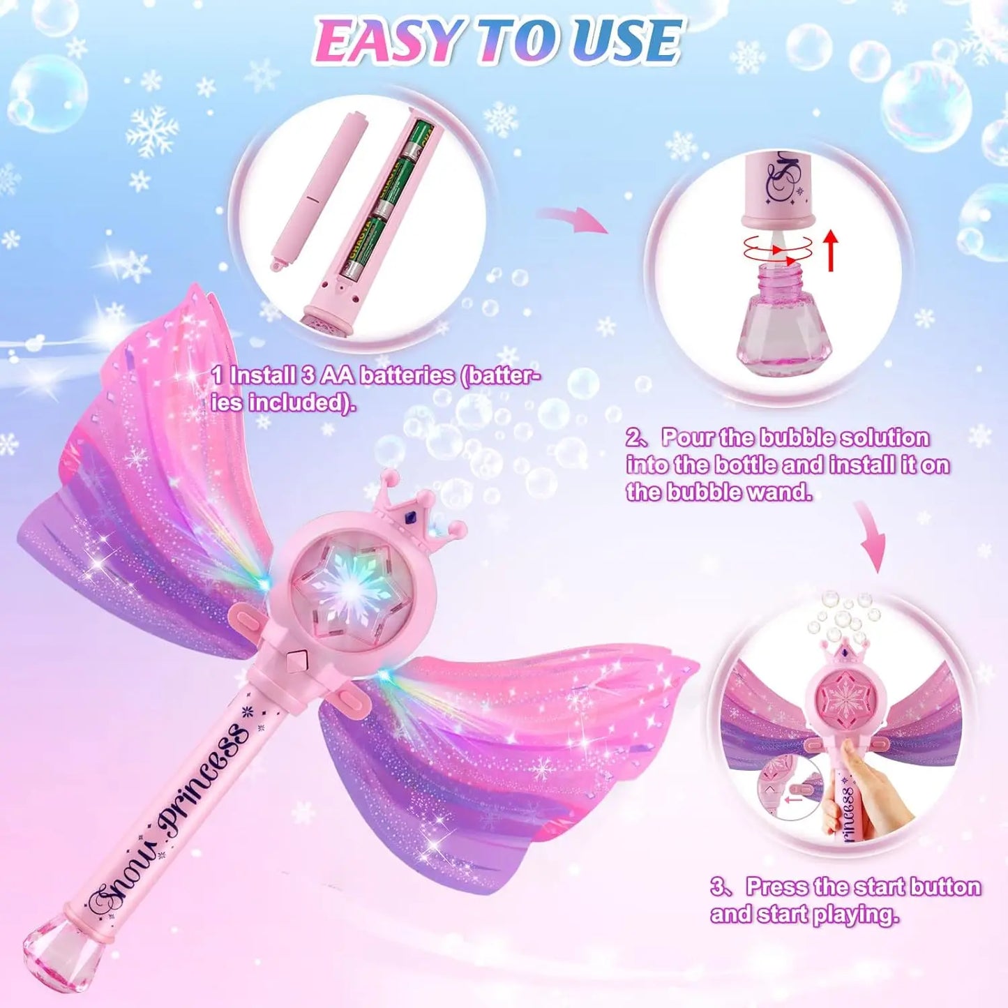 Electric Unicorn Bubble Wand – Bubble Maker Toy for Toddlers, Girls & Boys
