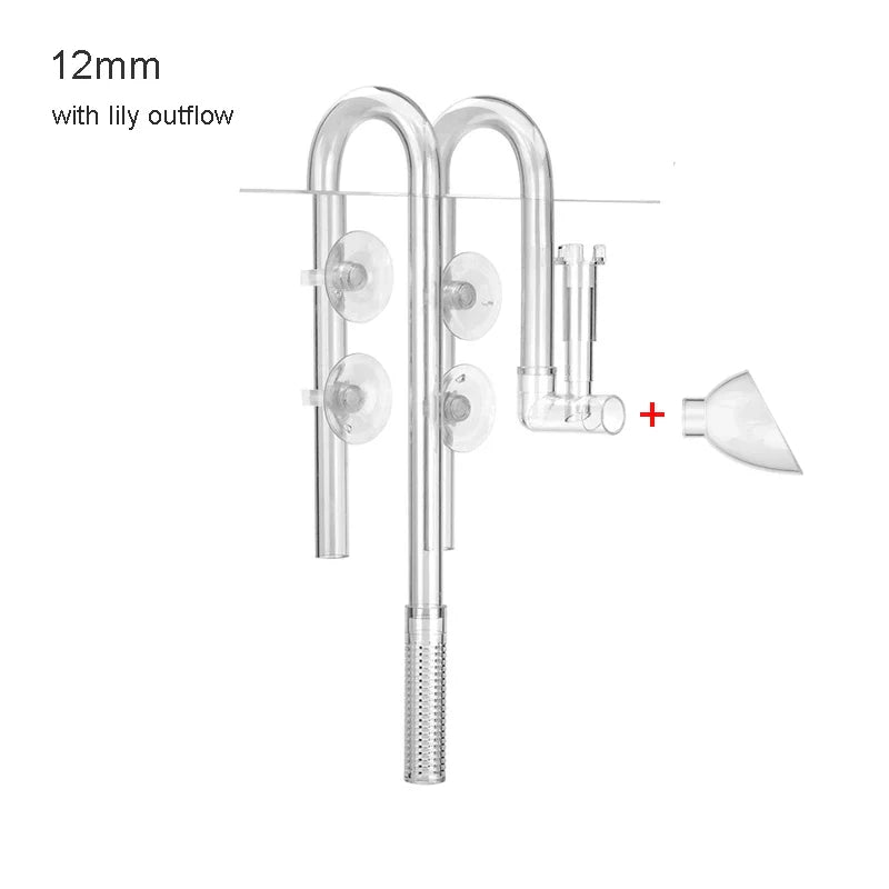 AQUAPRO Aquarium Inlet & Outlet Pipe Set – Plastic Skimmer Lily Flow for Fish Tanks & Bowls
