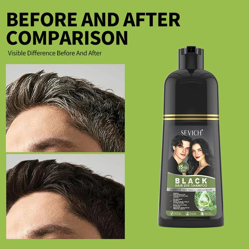 Rosemary Black Hair Dye Shampoo 500ml – DIY Herbal Gray-to-Black Coloring for Women & Men