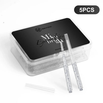 MAYOOC Mini Eyebrow Brush – Disposable Brow Lifting & Perm Brushes, Bendable Micro Eyelash Applicators Tools