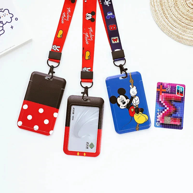 Disney Mickey ID Card Holder Lanyard – Girls Door Card Case, Hanging Rope Badge Holder, Neck Strap for Business Cards, Small Gift