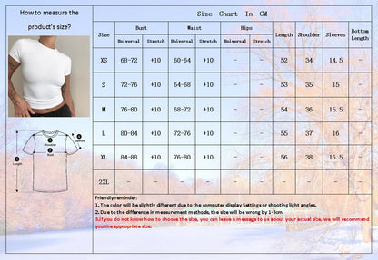 Women's Slim Fit Short Sleeve T-Shirt - Knitted O-Neck Top for Streetwear and Sports, Y2K Style 2024