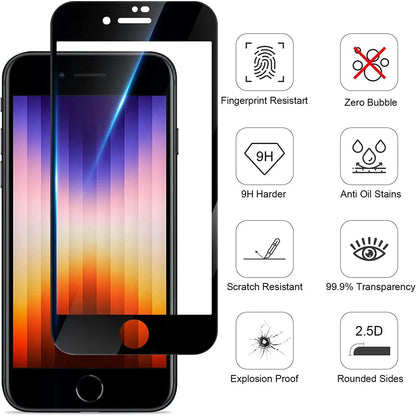 5PCS Tempered Glass Screen Protector for iPhone 7/8/6/6S Plus & SE 2020/2022