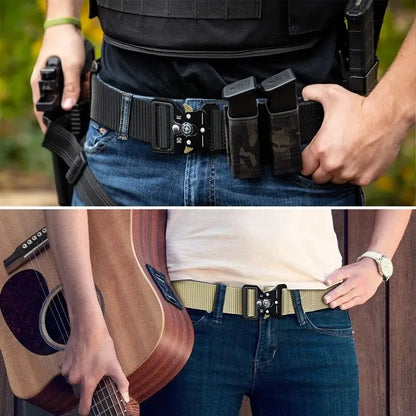 Men's Tactical Multi-Function Belt: Army Outdoor Hunting Compass, Combat Survival Marine Corps Canvas Nylon Luxury Accessory