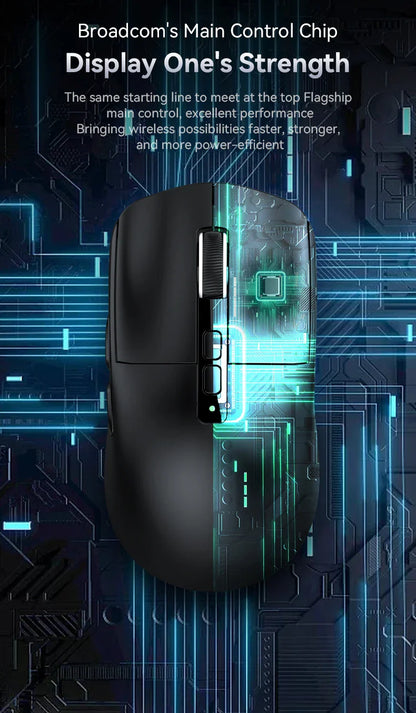 Attack Shark X6 PAW3395 Bluetooth Gaming Mouse — Tri-Mode Connection with RGB Touch, Magnetic Charging Base & Macro Functions