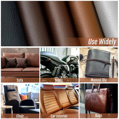 100x137cm Black Self-Adhesive Leather Repair Tape – DIY Sticky Patch for Sofa & Leather Repairs