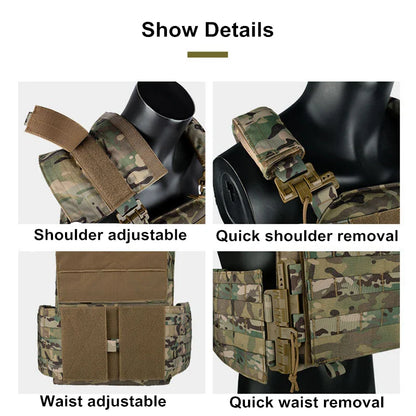 YAKEDA Quick Disassembly 6094 Training Vest – Adjustable Protective Airsoft Plate Carrier Chest Rig