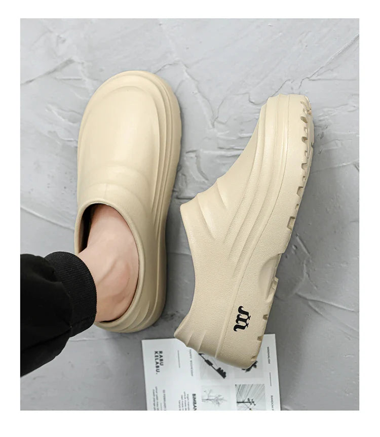 Summer Chef Shoes – Anti-Slip & Oil-Proof Work Slippers, Casual Trendy One-Step Fashion Sports Shoes