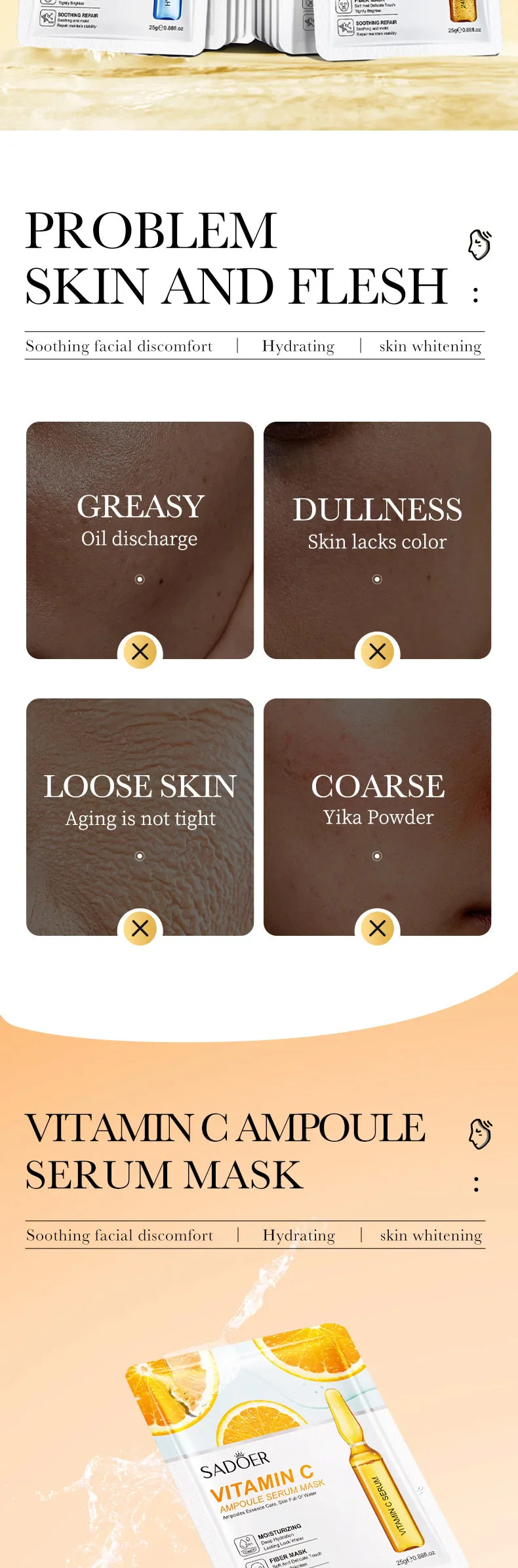 15PCS 24K Gold Hyaluronic Acid Face Masks – Firming, Moisturizing & Brightening Hydrating Skincare