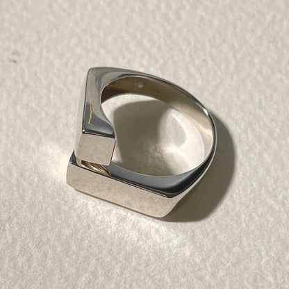 Fashion Silver Geometric Open Ring – Punk Irregular Adjustable Thick Couple Ring for Women & Men 2025 Party Jewelry Gift